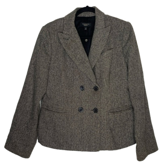 𝅺TALBOTS Grey Suit Jacket, Wool blend - size 14 blazer - Picture 1 of 8